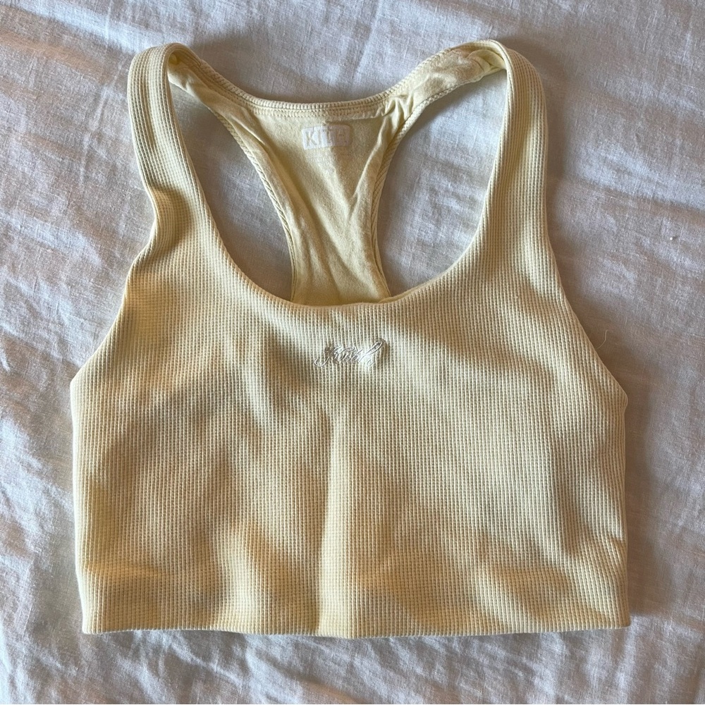 Kith Pale Yellow Waffle Knit Crop Top
